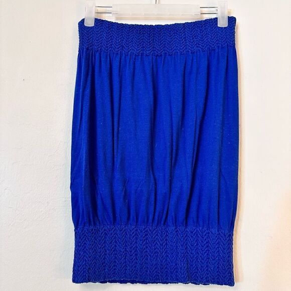 Choice Strapless Smocked Blouson Style Tube Top Reflex Blue One Size Fits All - Picture 2 of 3